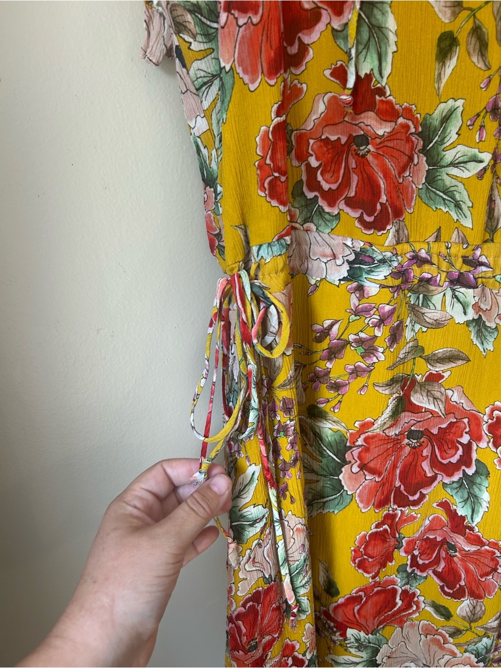 Anthropologie Dolan Left Coast Collection Ellory Floral Silk Ruffle Midi Dress - Picture 8 of 11